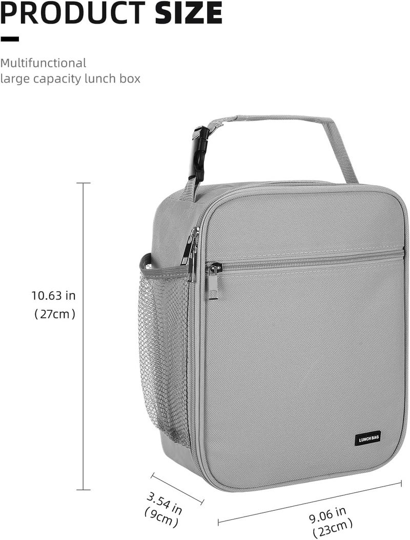 Lovoeo Lunch box Lunch bag for men women Insulated Lunchbox Lunch bags for Work Picnic Travel (Light grey) - Image 2